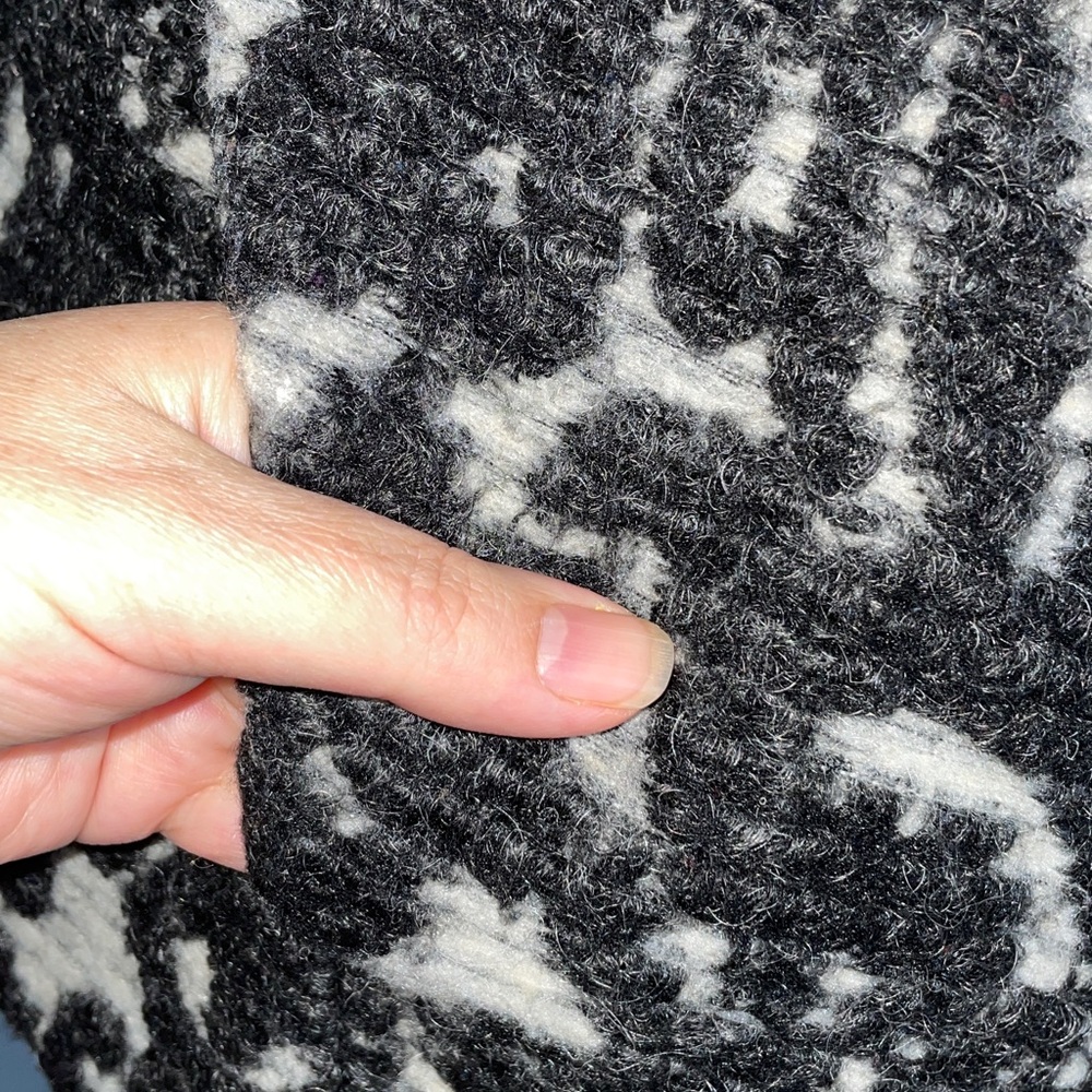 Zara Basic Wool Blend Swirl Pattern Asymmetric Ve… - image 5